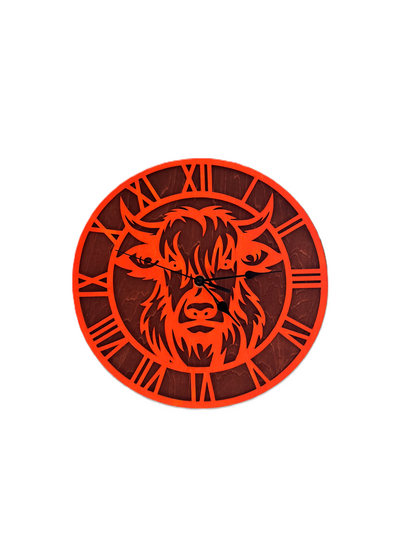 Highland cow clock
