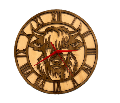 Highland cow clock