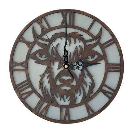 Highland cow clock