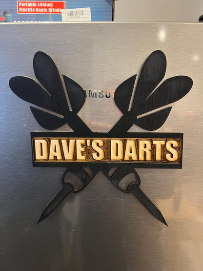 Customised darts sign.