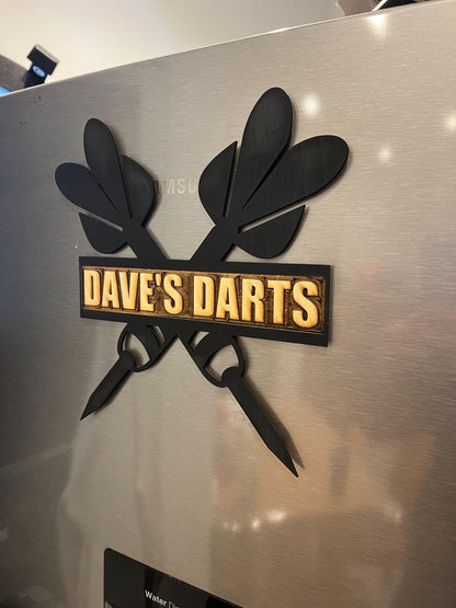 Customised darts sign.