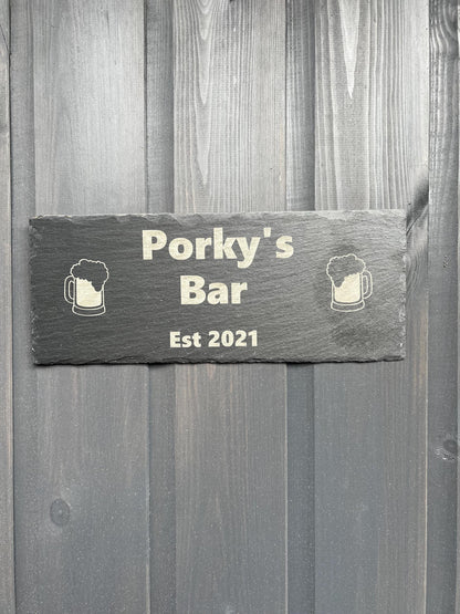 Engraved house-bar slate signs