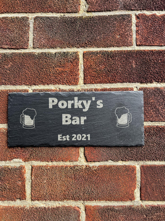 Engraved house-bar slate signs