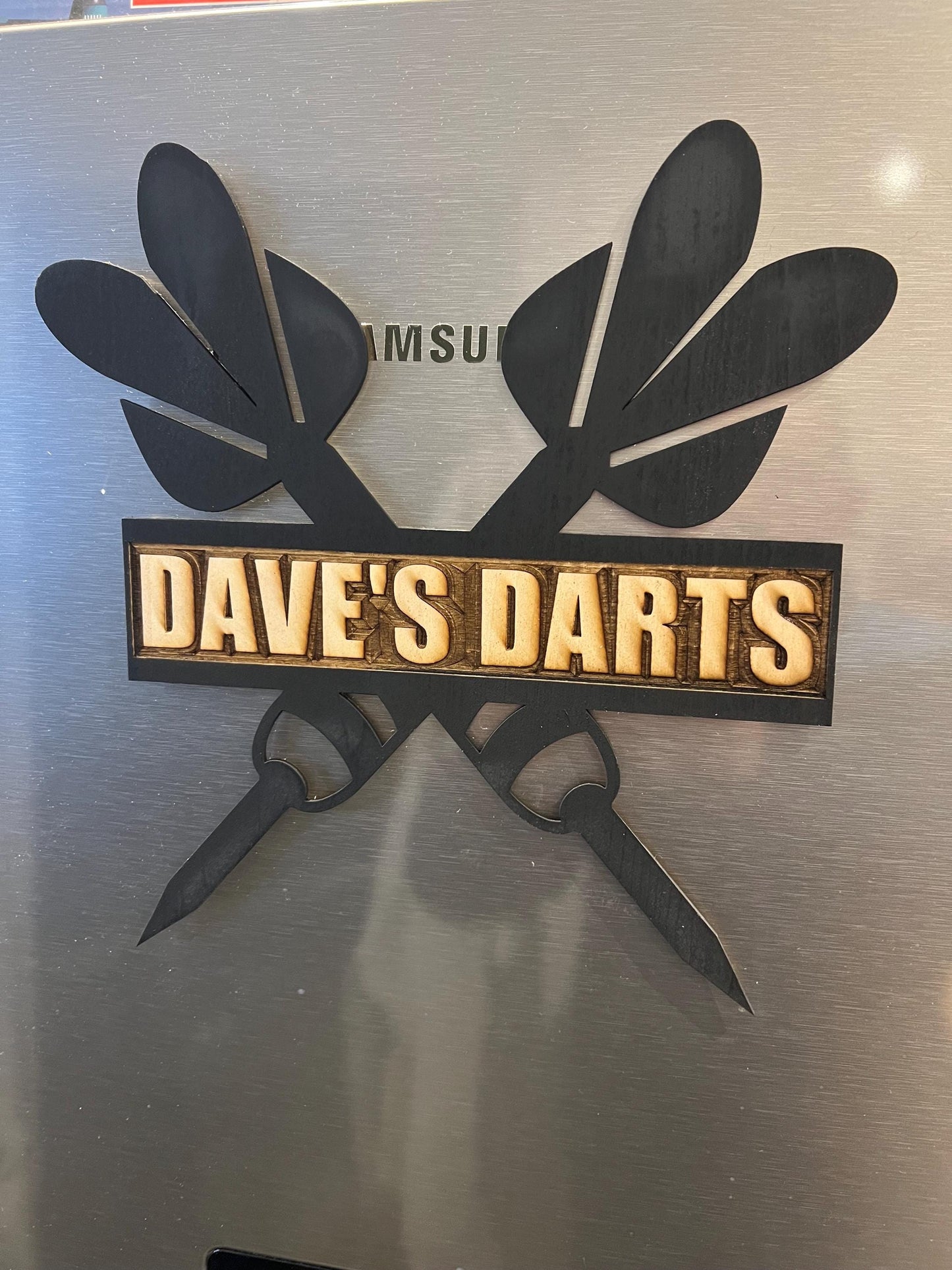 Customised darts sign.
